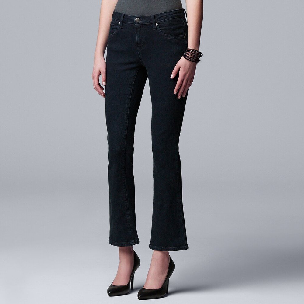 New! Simply Vera Wang Mid-Rise Bootcut Denim Blue Jeans